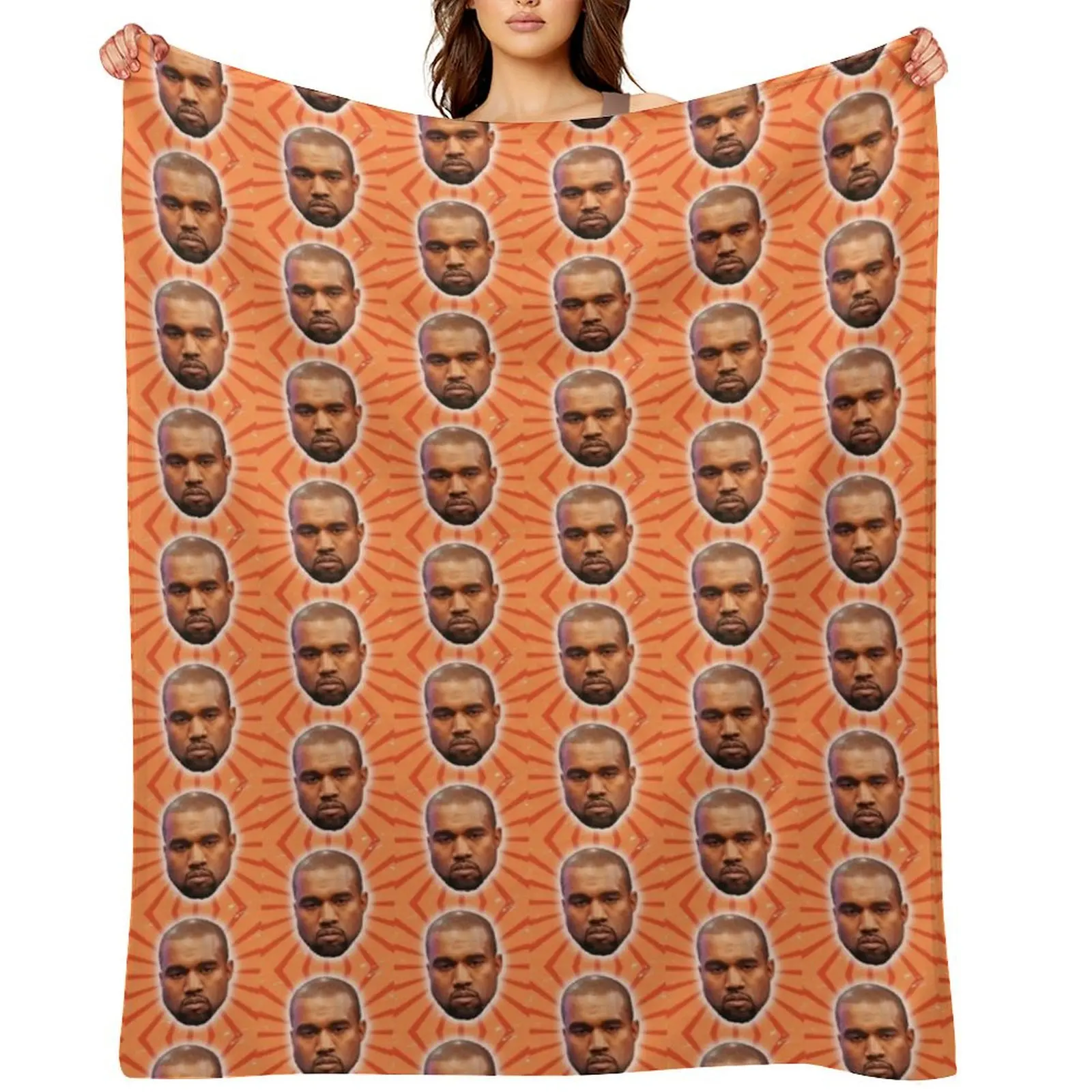 

Kanye west meme face Throw Blanket Sofas Weighted Plaid Comforter Blankets