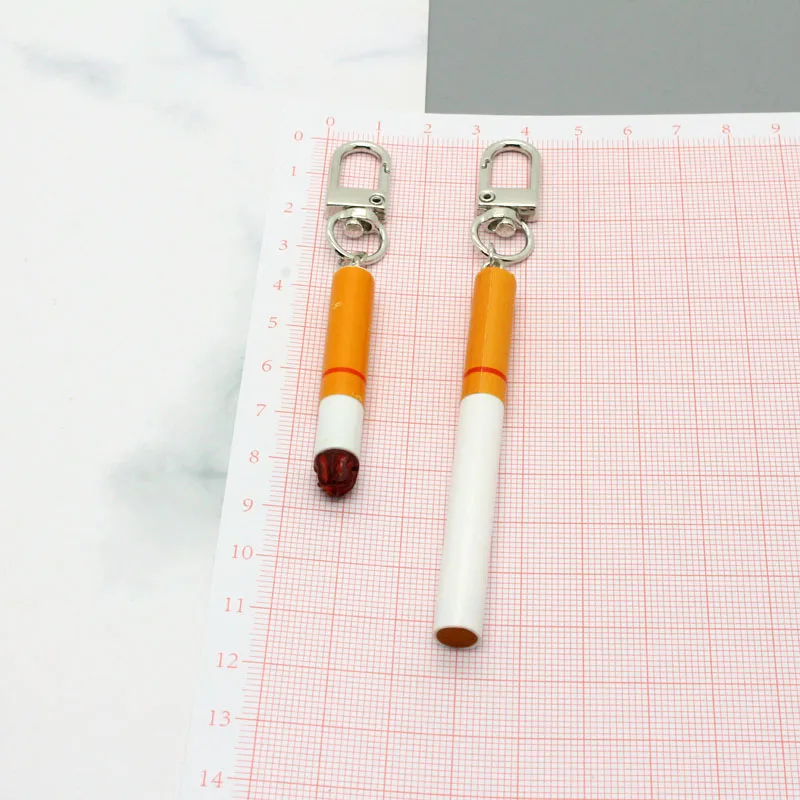 1 PC Resin Cigarette Pendant Keychain Key Ring For Men Women Gifts Cool Unique Funny Creative Bag Car Keychain K326-2