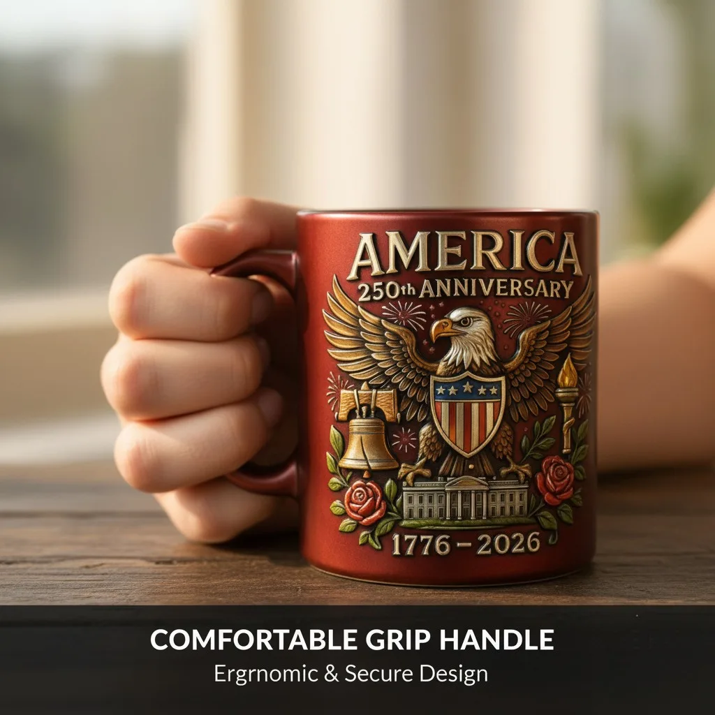 America's 250th Anniversary Mug, celebrating the founding of the United States in 1776, a patriotic collectible gift for July 4th Independence Day