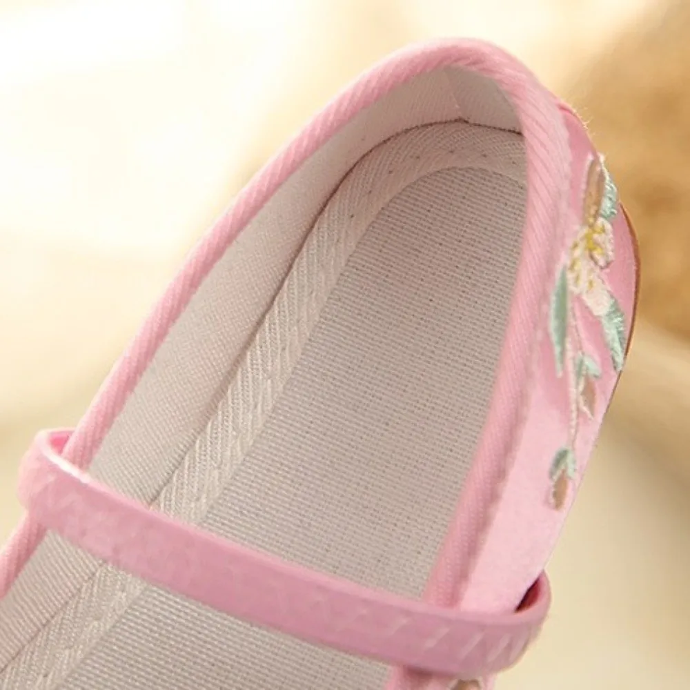 

Chinese Style Girls' Dancing Shoes Soft Sole Non-slip Embroidered Cloth Shoes Professional Comfortable Ballet Shoes Walking