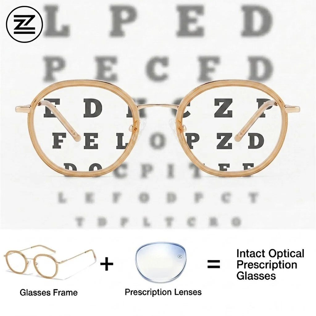 

ZOZOTOMI Women Men Retro Round Prescription Glasses Metal&Acetate Photochromic Optical Sunglass Fashion Progressive Eyewear Lens