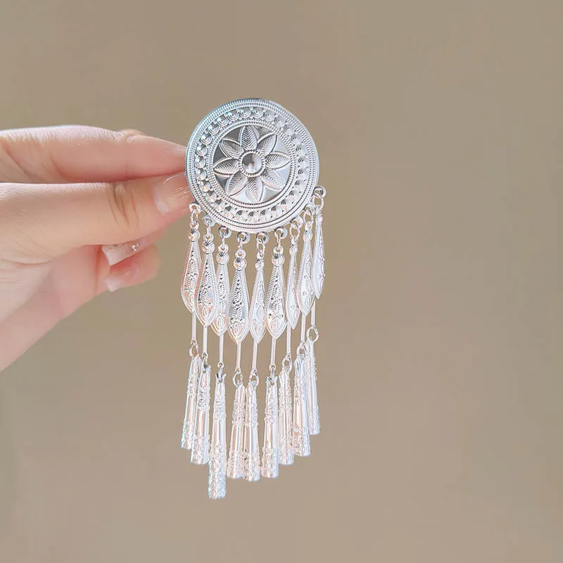 

Заколки для волос Su в этническом стиле для женщин с элитным ощущением, боковые заколки, монгольские аксессуары для волос, новый китайский стиль