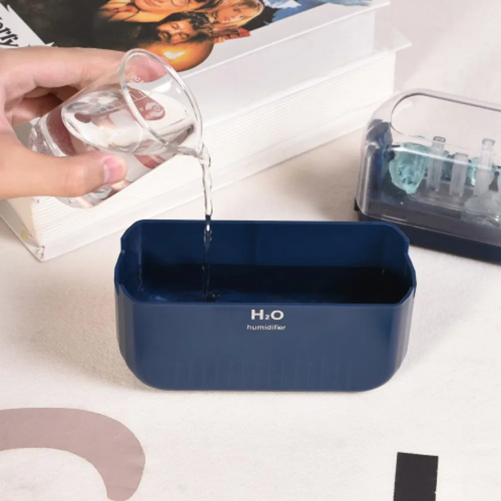 350 مللي USB شحن الهواء المرطب بالموجات فوق الصوتية زيت عطري الناشر مع بركان مصباح متوهج على شكل شعلة مرطب ضباب صغير محمول