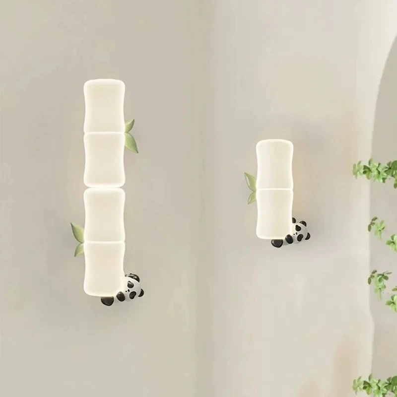 Wall lamp monkey panda bamboo wall lamp LED indoor children's living room bedroom bedside night lamp