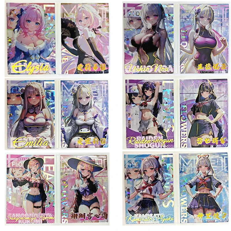 

Goddess Story Bi-Fold Card Raiden Shogun Emilia Kamisato Ayaka Anime Characters Rare Collection Card Cartoon Toys Christmas Gift