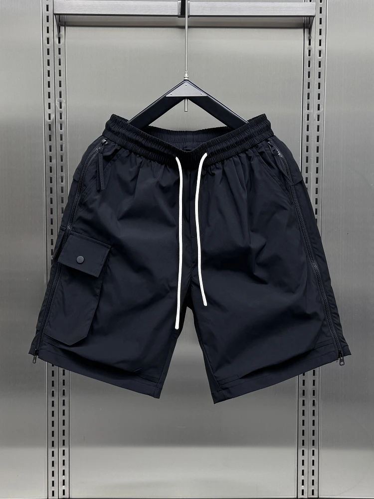 

American Sle Workwear orts for Men Summer Thin Loose Ice Silk Qui Dry Sport Pants Side Zipper Design Casual Straight Le...