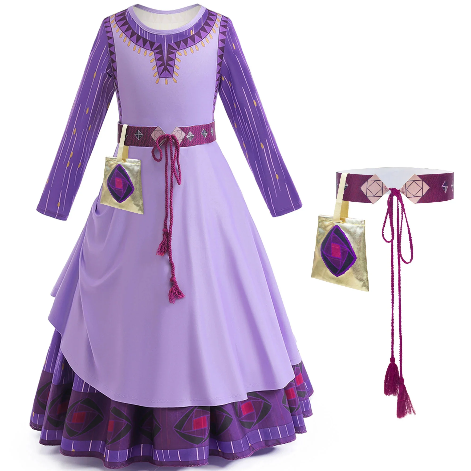 Neue Mädchen Karneval Wunsch Königin Amaya Cosplay Kostüm für Kinder Geburtstags feier Prinzessin verkleiden Kinder Rollenspiel ausgefallene Outfits – Detail 9