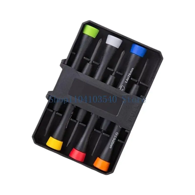 02DC 6Pcs Multifunctional Small Screwdriver,Steel Screwdriver Hand Tool for Eyeglass, Sunglasses, Electronics
