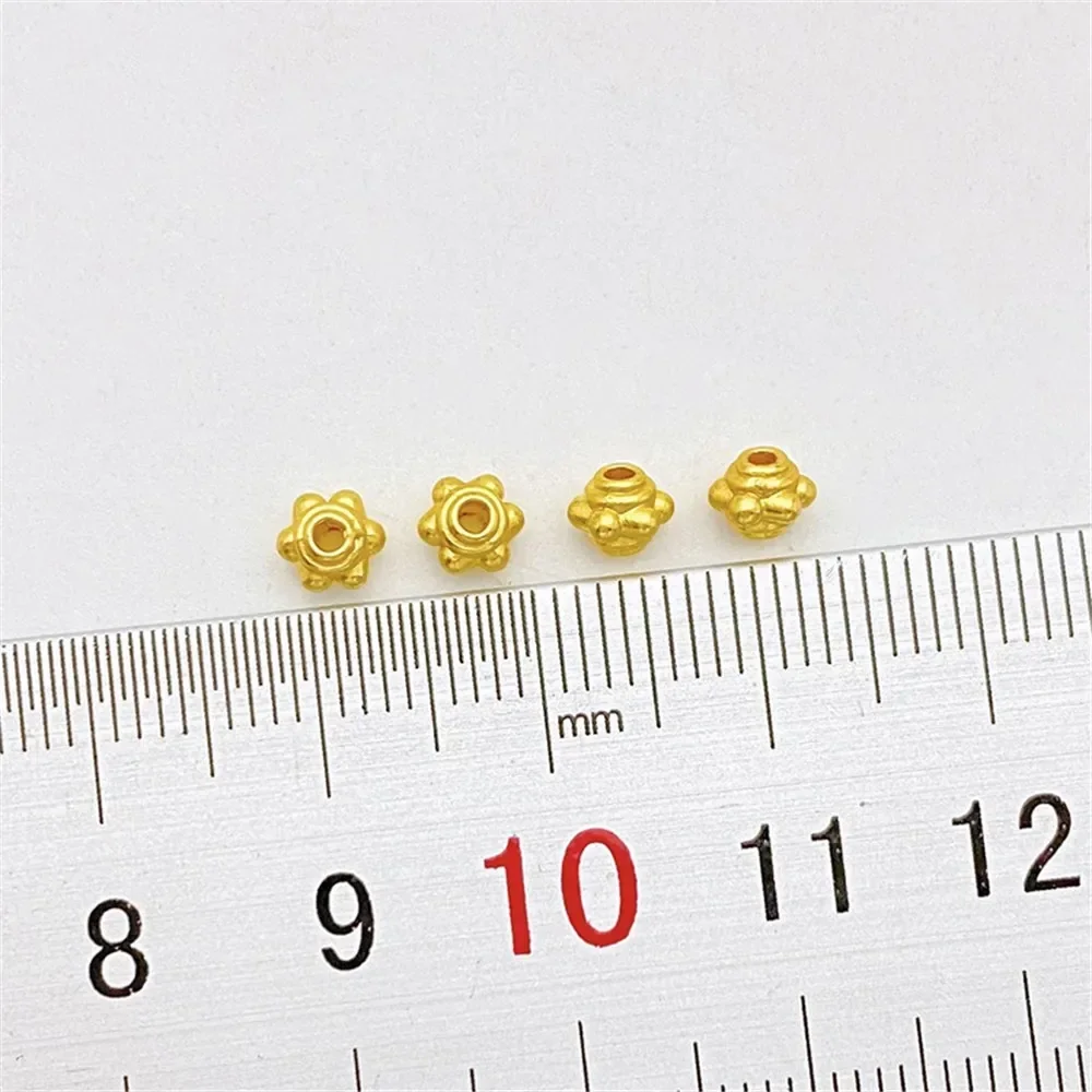 Ancient Gold Flying Saucer Beads Polka Dot Beads Loose Beads Handmade DIY Beaded Bracelet Necklace Jewelry Material Accessories