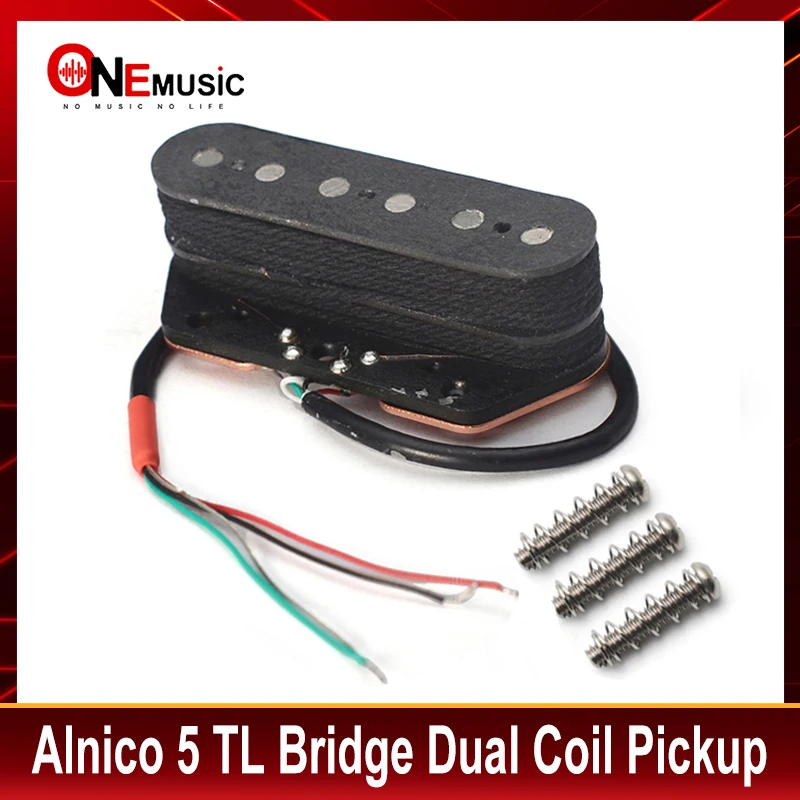 TL Bridge Dual Layer Dual Coil Alnico 5 Pickup 6 String Open Styple Fiber Bobbin Magnet Alnico Black