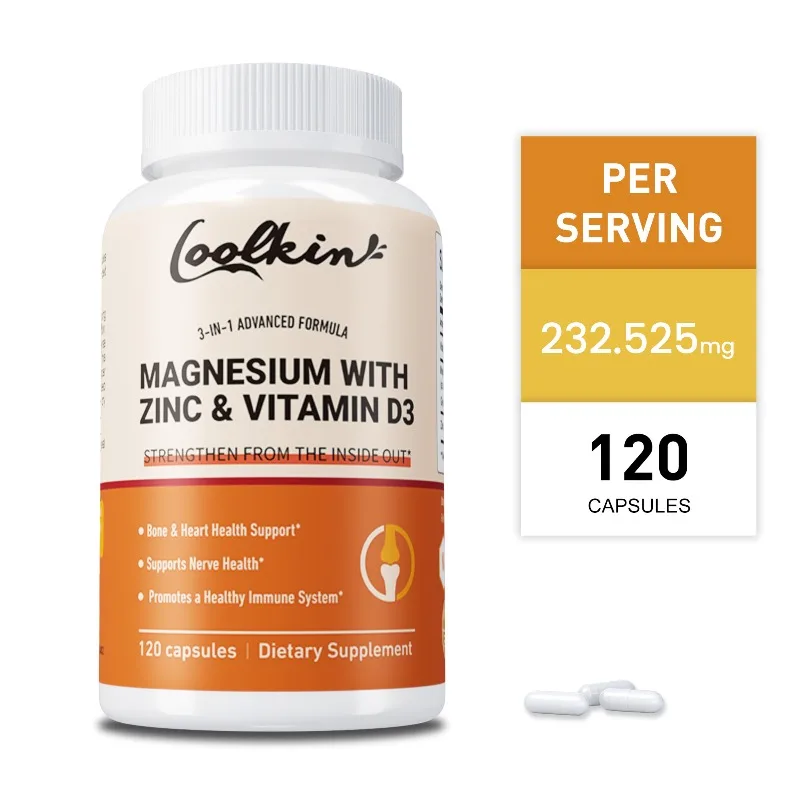 Magnesium, Zinc and Vitamin D3 - Relieve Anxiety, Improve Sleep, Promotes Bone Health, Relaxes Muscles, Enhances Nerve Function