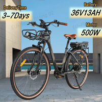 E-Bike 500W Brushless Motor 36V13AH Lithium Battery Electric Bike 28-Inch Tire 7-Speed Commuting Electric Bicycle