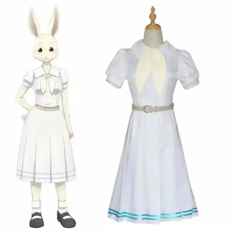 

Унисекс-костюмы для косплея BEASTARS Haru Rabbit с короткими рукавами, комплекты для Хэллоуина и рождественских вечеринок, униформа, костюмы