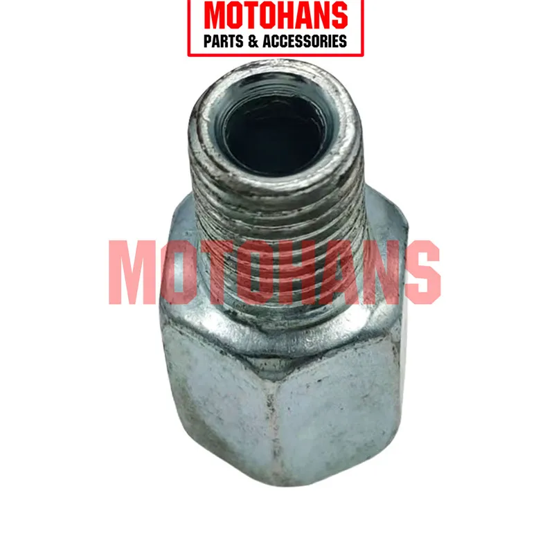 2PC MOTORCYCLE UNIVERSAL SILVER REARVIEW MIRROR CONVERSION BOLT M10 TO M10 POSITIVE THREAD TO REVERSE THREAD