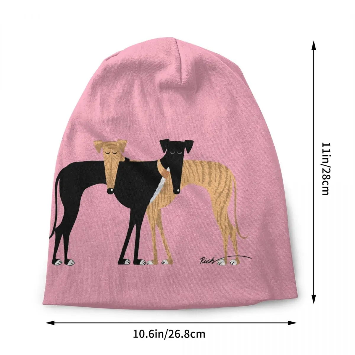 Custom Greyhound Dog Bonnet Hat Knit Hats Men Women Fashion Unisex Adult Head Rest Brindle Hound Warm Winter Beanies Cap