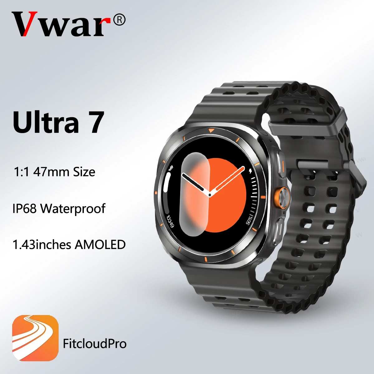 2025 Vwar Watch 7 Ultra 47mm reloj inteligente IP68 impermeable Bluetooth llamada brújula Smartwatch para hombres mujeres 1,43 "pantalla AMOLED