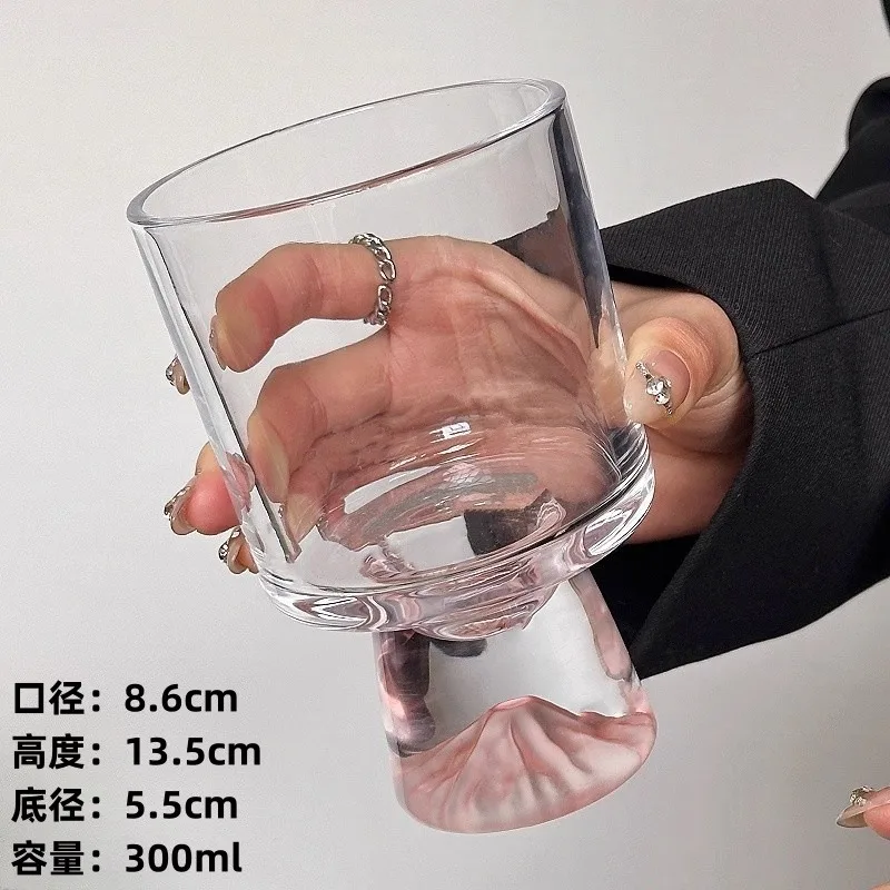 Pink Mountain Range Glasses Premium Sense Niche Creative Tall Drinks Kaffeekegel Weingläser