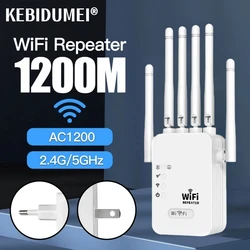 1200Mbps Wireless WiFi Repeater WIFI Range Extender WiFi Signal Booster 2.4G 5G Dual-band Network WiFi Amplifier WPS Router