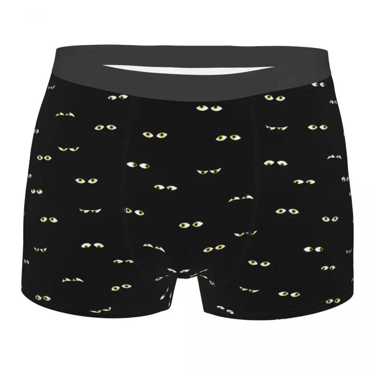 Custom Creepy Eyes Black Glow In Boxers Shorts Panties Male Underpants Comfortable Halloween Party Hollow Briefs Underwear