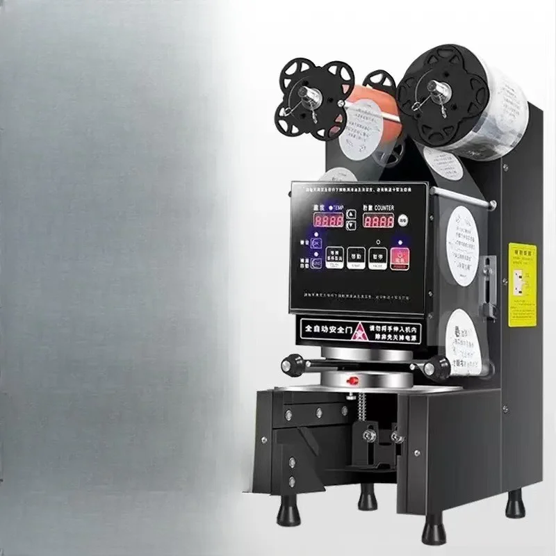 

Commercial automatic hot and cold drink, plastic cup sealing machine