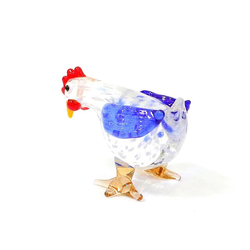 Pasen Cock Miniatuur Beeldje Glas Ornament Leuke Haan Tiny Standbeeld Thuis Tafel Decor Collection Holiday Party Geschenken Voor Kinderen