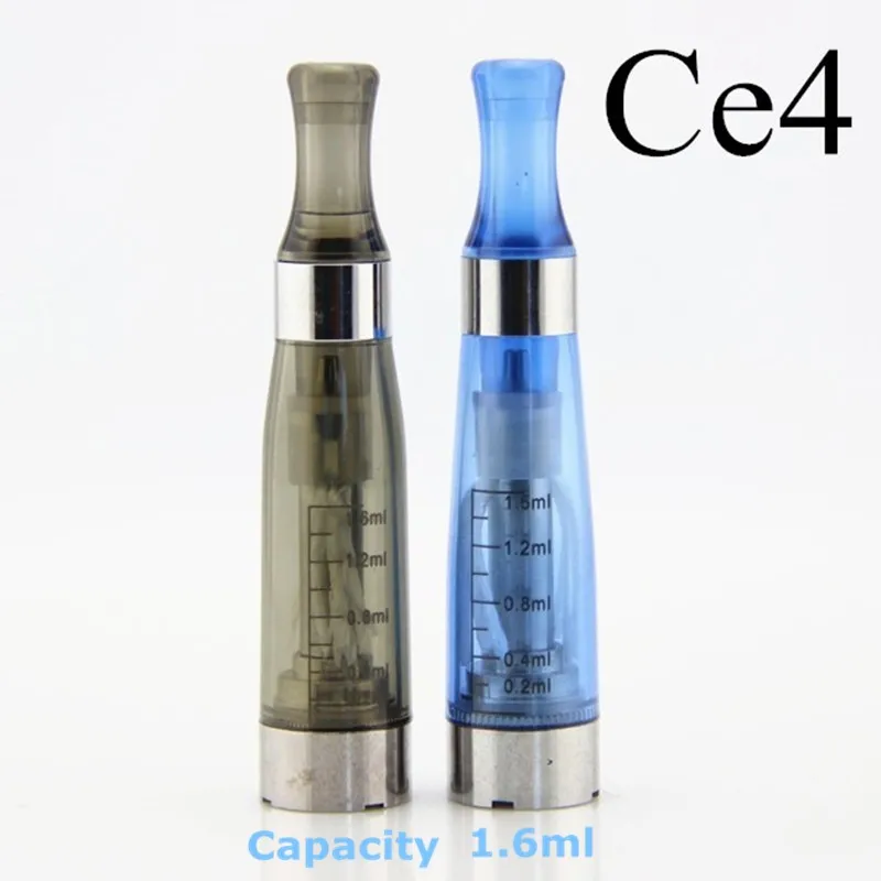 10pcs E-Cigarette CE4 Atomizers Clearomizer 1.6ml Capacity for 510 Thread EGO EVOD UGO Battery Vs MT3 H2 Protank Vape Tank