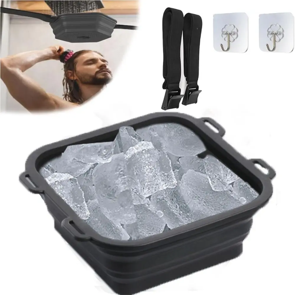 

Ice Bath Barrel Ice Shower Rapid Cooling Portable Ice Bath Barrel Foldable Silicone Ice Bath Tub Bucket for Bathing