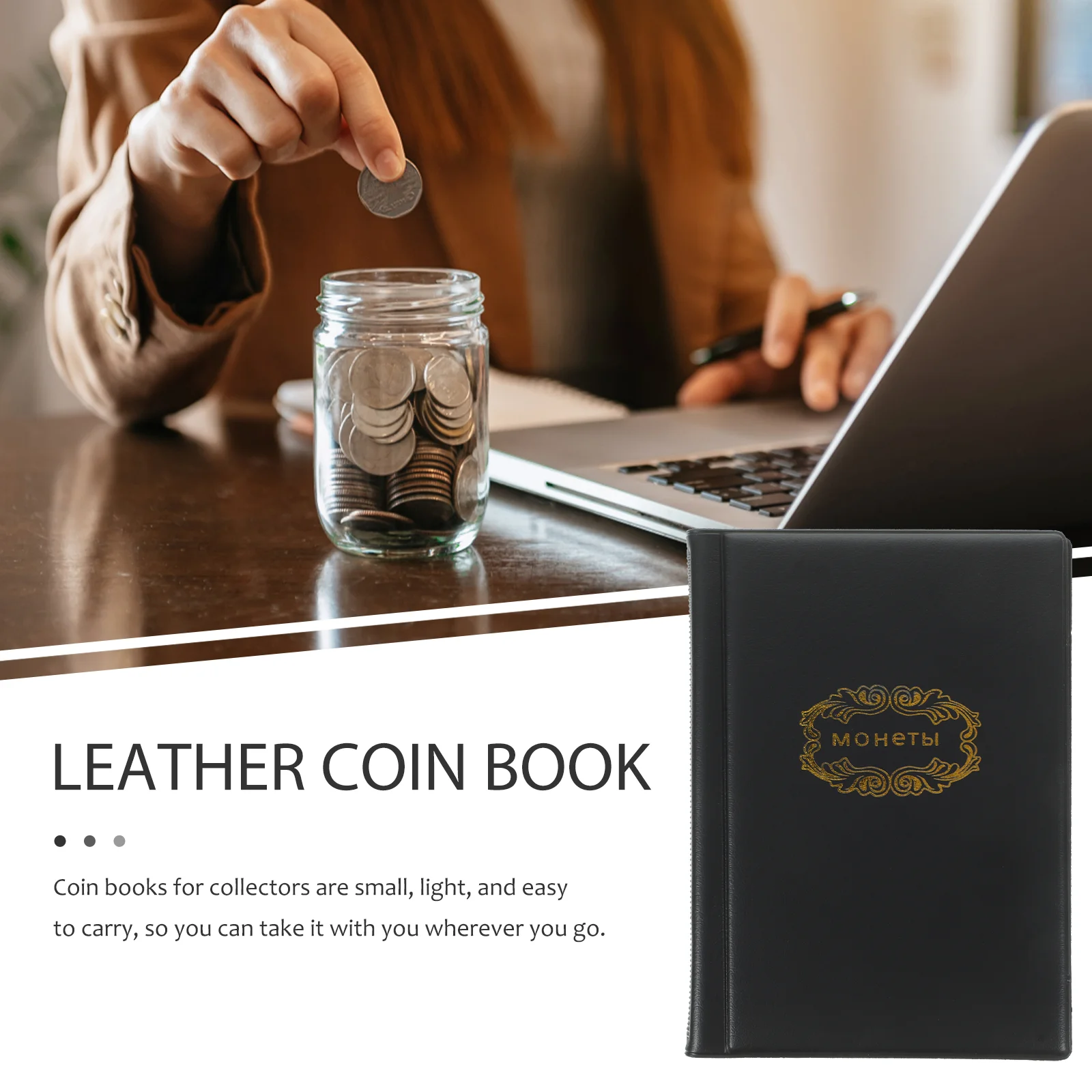 Commemorative Coin Book Holder Decor Books Organizer Photo Album Coins for Collection Storage