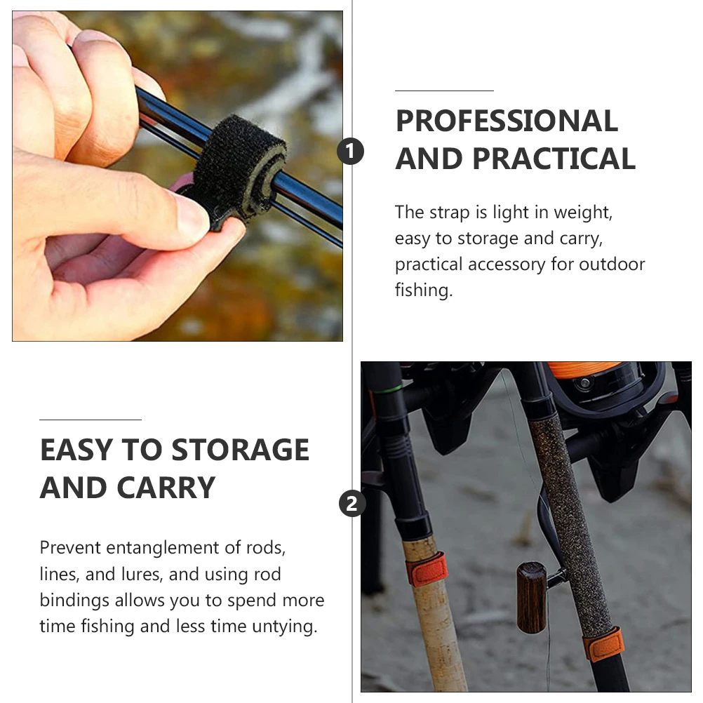 

6Pcs Fishing Rod Carrier Strap Elastic Light Durable Rod Storage Fishing Accessories for Outdoor Use
