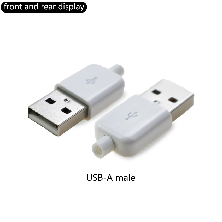 5/10Set USB Type A Connector Male Female 4 Pin Plug Socket With Black White Plastic Cover USB 2.0 Type-A Soldering DIY Kits - Image 4