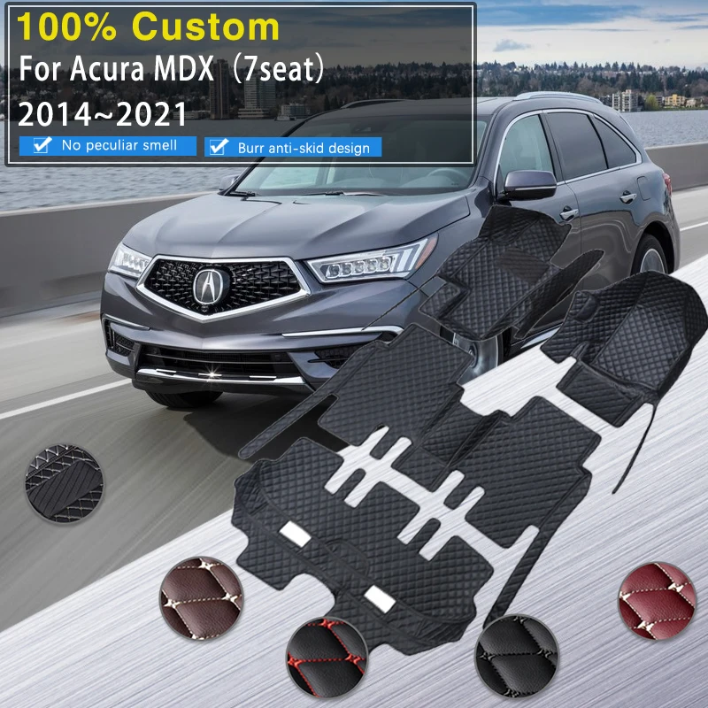 

Кожаные автомобильные коврики для Acura MDX YD3 4 2014 ~ 2021 7 местных противогрязных накладок Ковры Напольные коврики Коврик Tapis Voiture Автомобильные аксессуары