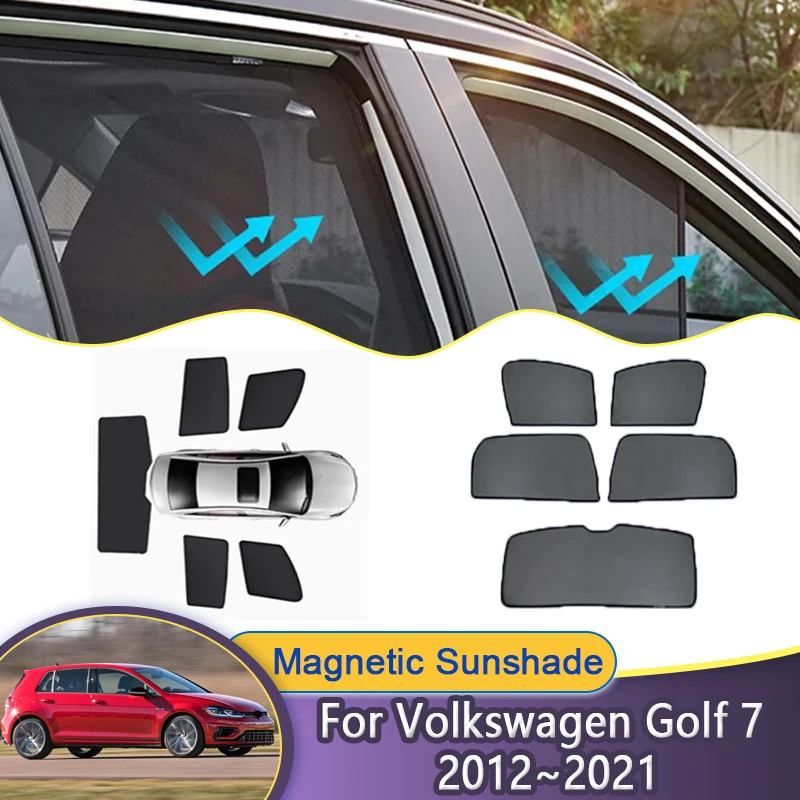 

Автомобильный сетчатый солнцезащитный козырек для Volkswagen VW Golf 7 Mk7 2012 ~ 2021 г., магнитный солнцезащитный козырек на окно, автоаксессуары 2013 2015 2017 2020