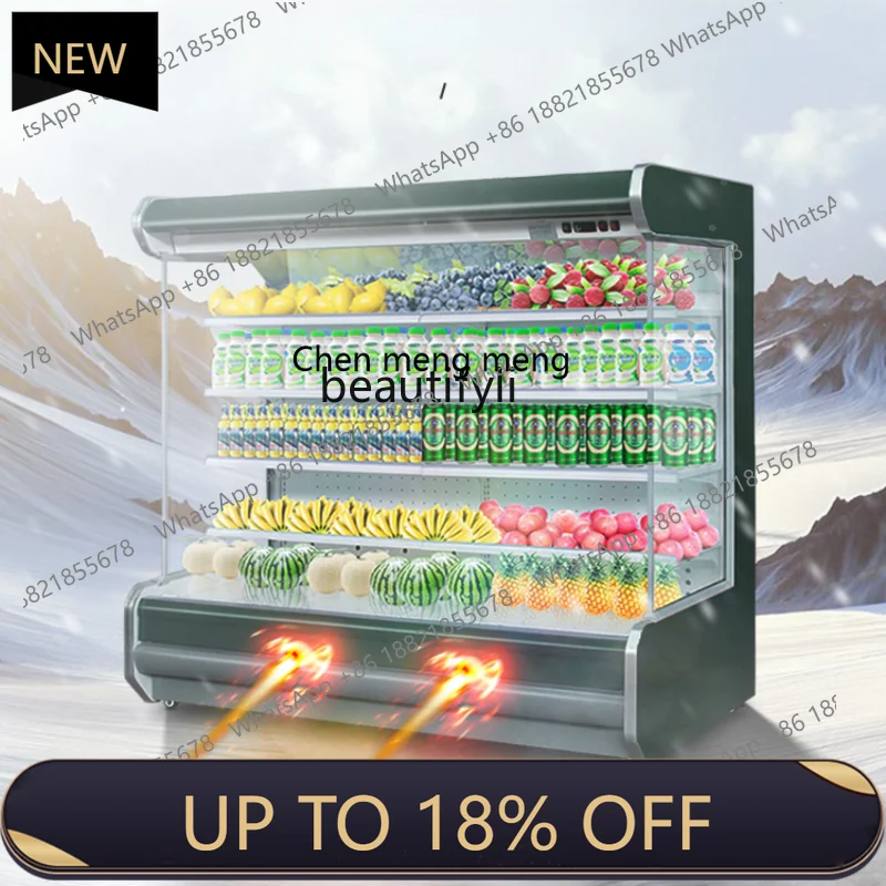 

New arrive Wind Screen Counter Fruit Fresh Cabinet Commercial Display Refrigerated Fresh Vegetables Supermarket Refrigerator