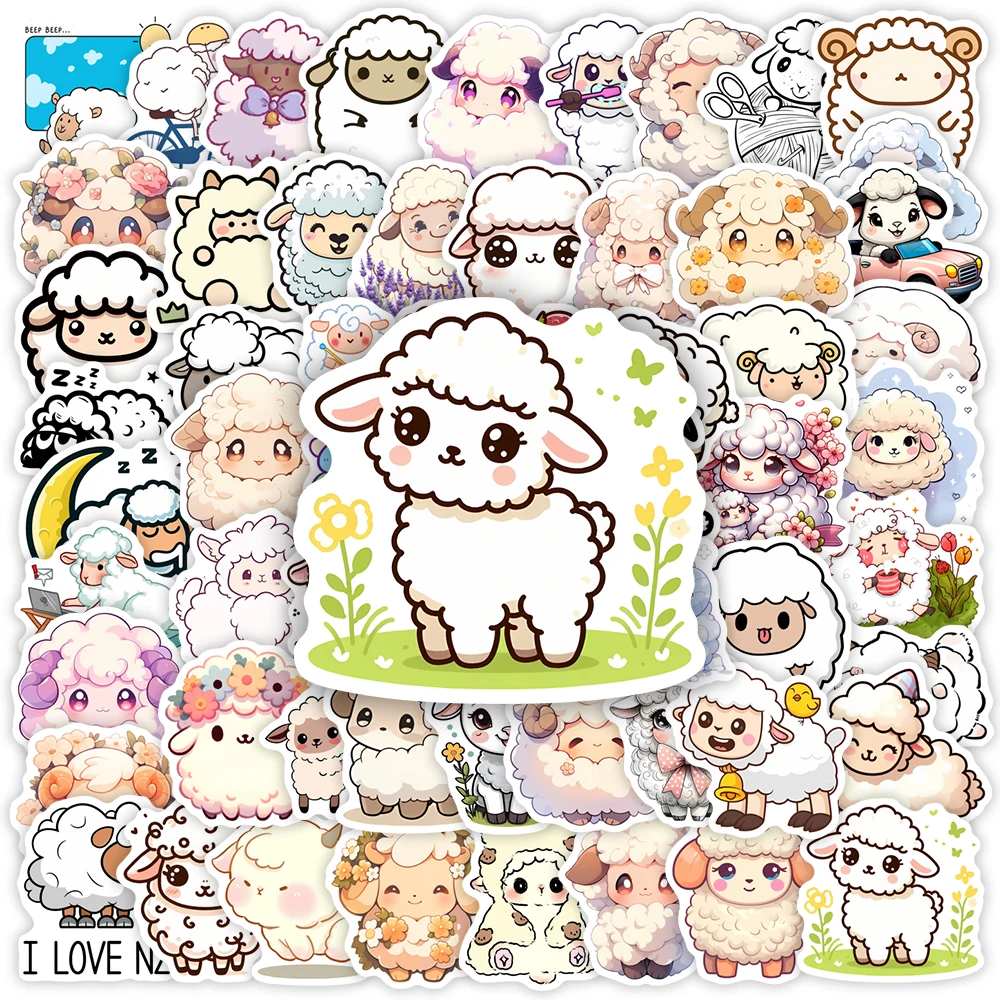 لطيف الكرتون الأغنام ملصقات DIY Clipart اللعب هدية الزخرفية لسجل القصاصات غير المرغوب فيه المجلات المحمول الهاتف زجاجات الأمتعة مقاوم للماء #1