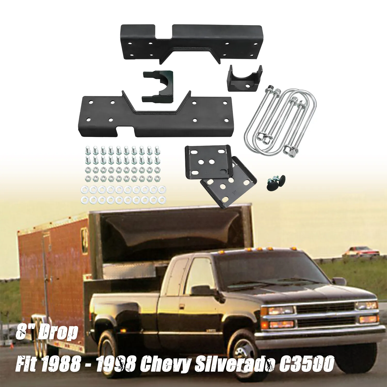 

Задний нижний комплект Flip Notch Kit 8 дюймов для Chevy Silverado C3500 1988-1998 годов НОВИНКА