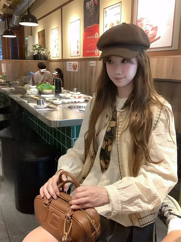 

Miaolab Soft Knitted Vest Top Women's Faion Workwear Contrast Color Stitching Pearl Chest Label Commute Sle Regular Fit