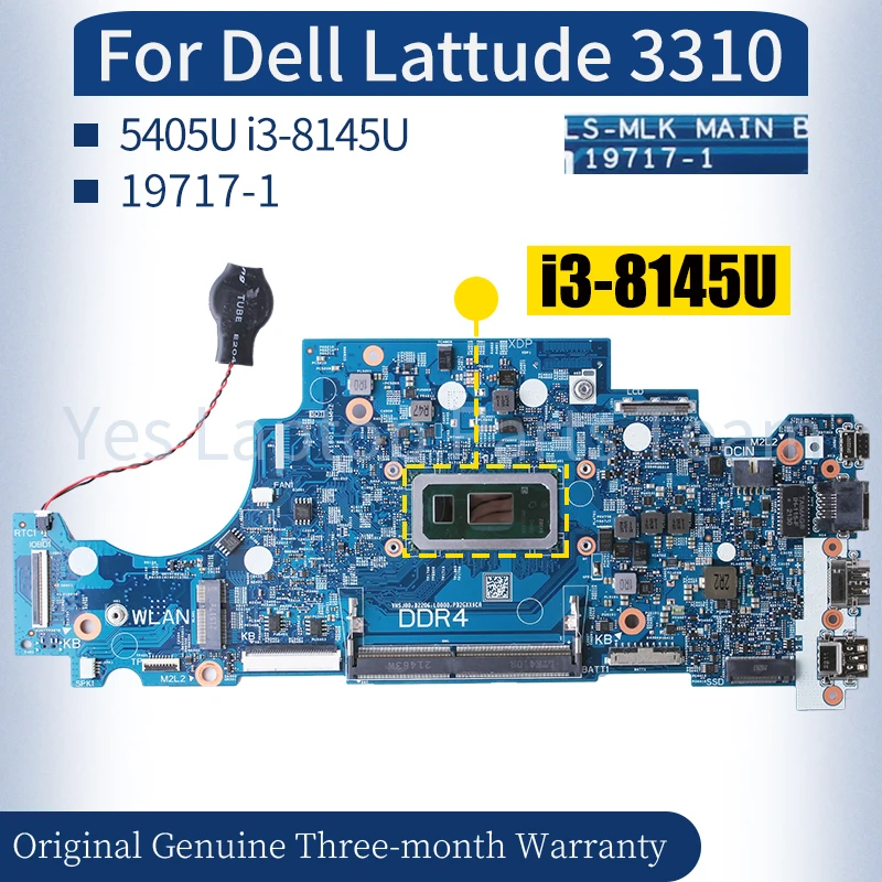 

19717-1 For Dell Latitude 13 3310 Laptop Mainboard 06D967 06D915 06C776 5405U i3-8145U Notebook Motherboard 100％ Tested