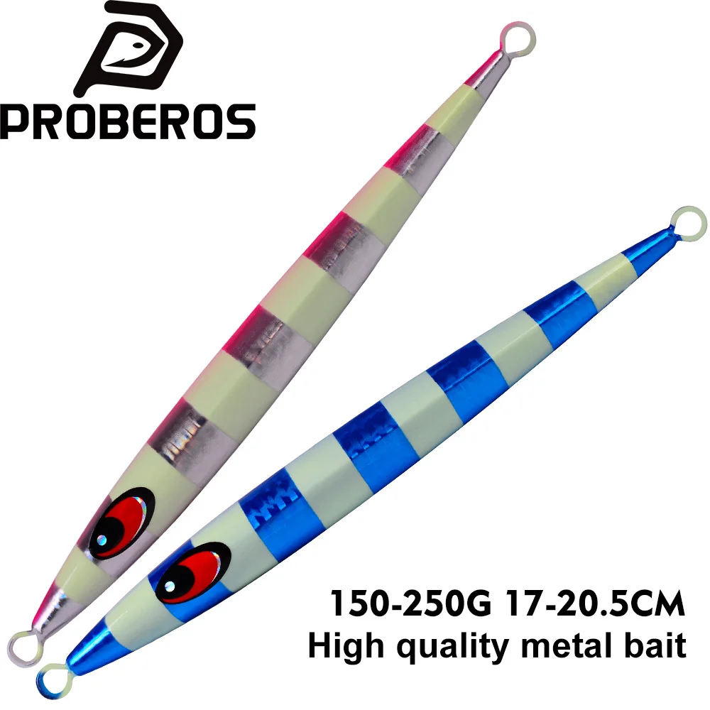 

PROBEROS150g-200g Metal Luminous Jigging Bait 1PC Fast Sinking Lure Artificial Hard Bait Deep Sea Boat Fishing Fake Bait Tackle
