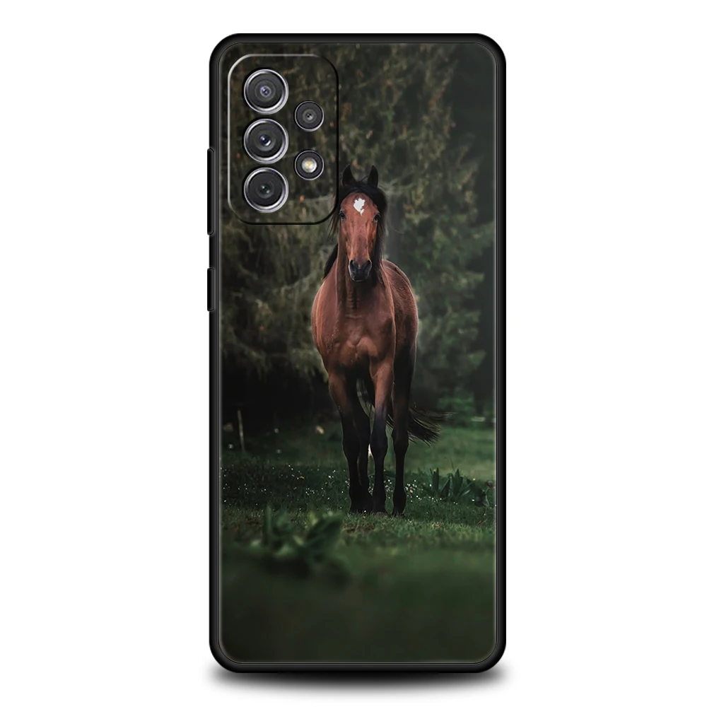 Horse Phone Case for Samsung Galaxy A15 A14 A25 A54 A34 A51 A71 A72 A73 A32 A52 A52S A11 A21S A31 A41 5G Soft Shell Capas Bags