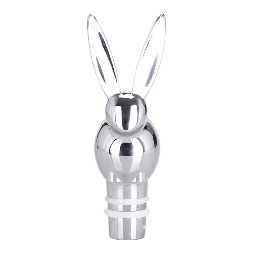 The Animal Bunny Head Bottle Stopper Sealing Plugs Drinks Stoppers Silver Decorative Mother