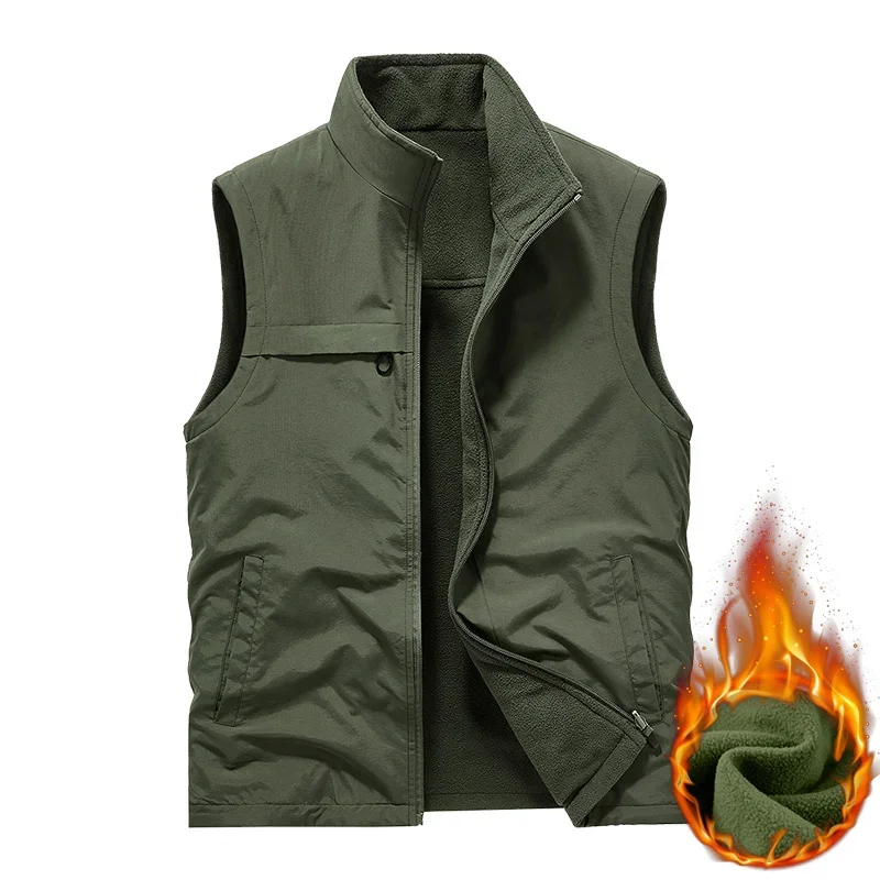 Camping Vest Zip Multi-pocket Tactical Military Men\'s Winter Jackets Mesh Sleeveless Jacket Work Climbing Hunting Man Denim Coat