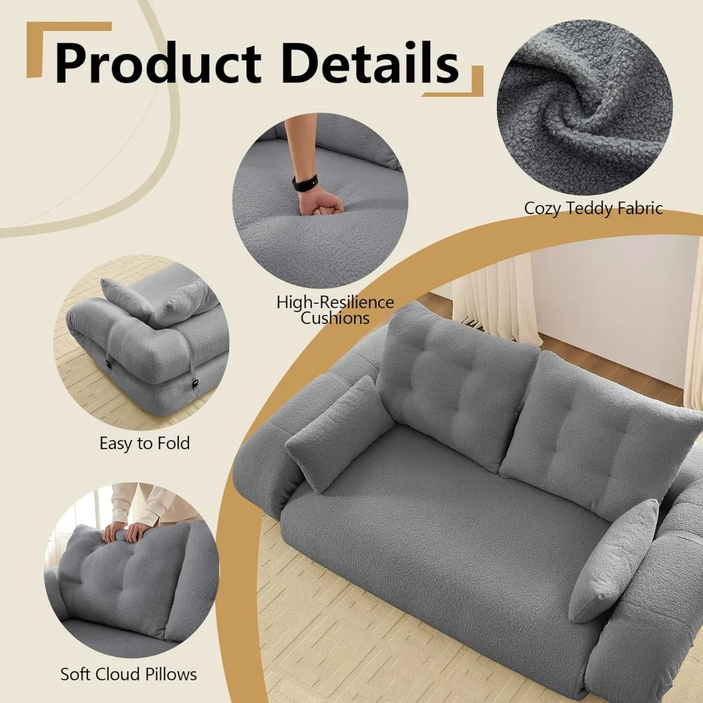 Duża rozkładana sofa 3 w 1 z głębokim siedziskiem i tapicerowanym leżakiem dla komfortowego relaksu