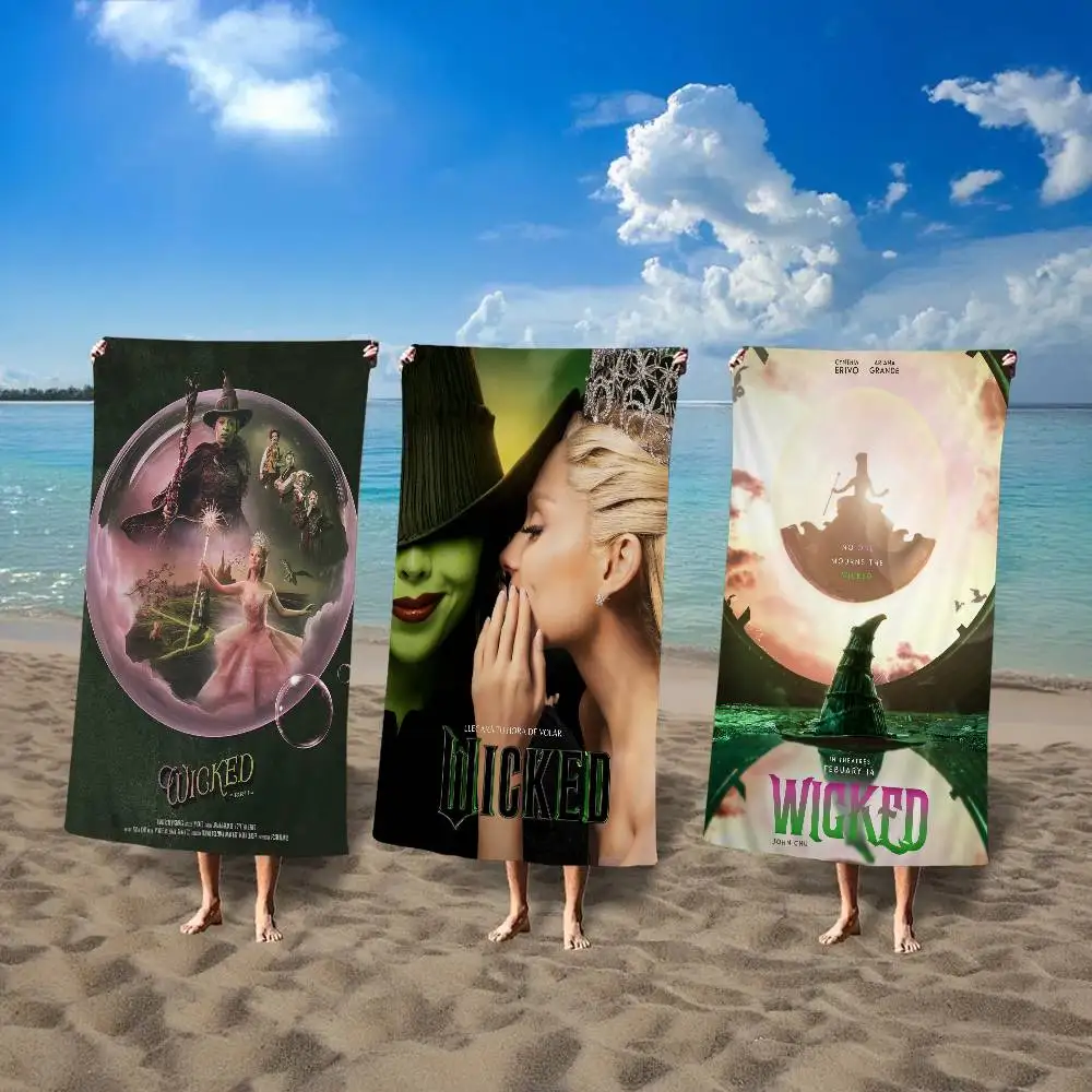 Fantasy Film W-Wicked Beach Towel Colorful Bath Towels for Girl Microfiber Quick Dry Custom Sand Free Beach Yoga Spa Gym Pool