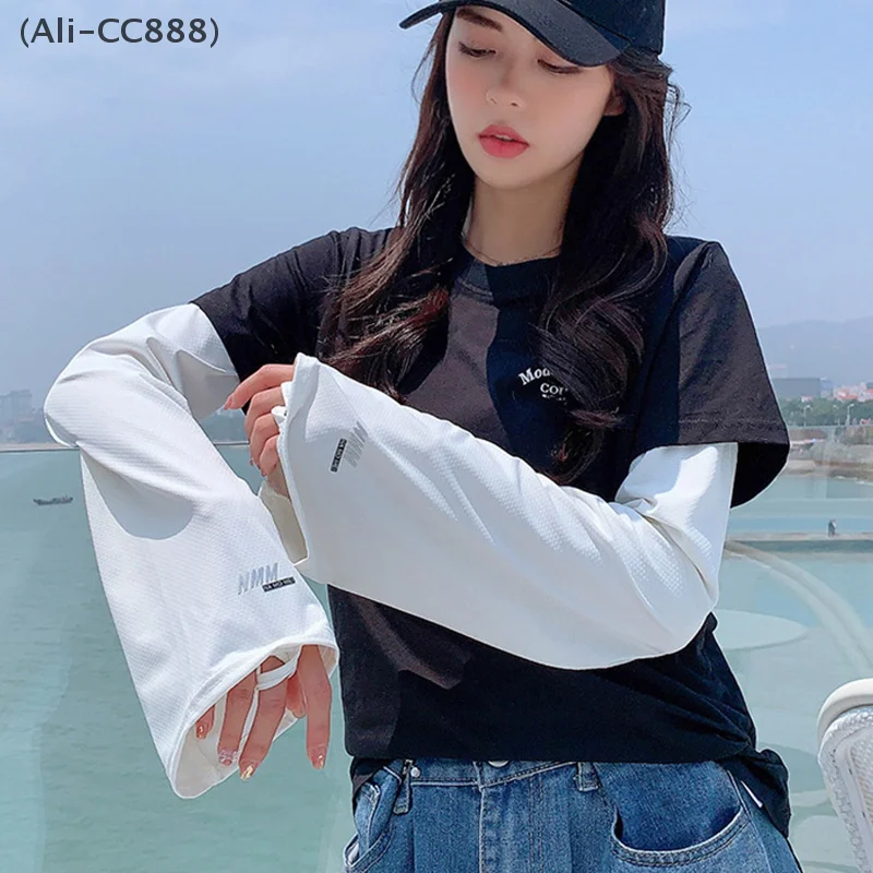 

Дышащие охлаждающие нарукавники из ледяного шелка UPF 50+ свободного кроя для защиты от УФ-излучения летом, для вождения/велоспорта