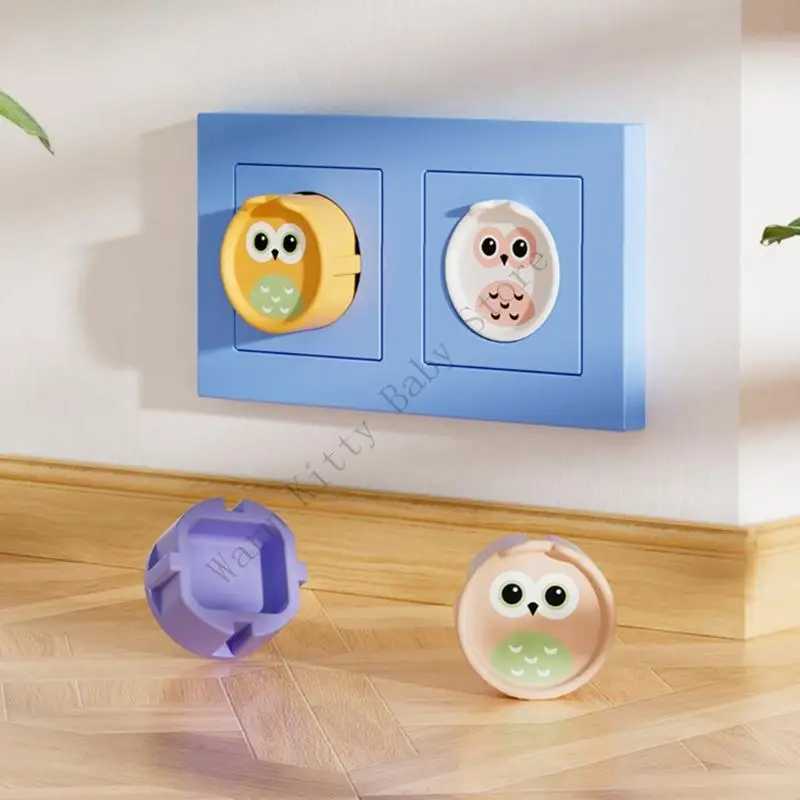

6PCs Soft Silicone Cartoon Safety Baby Socket Protective Covers Dust-proof Anti-shock European Standard Socket Protection Covers