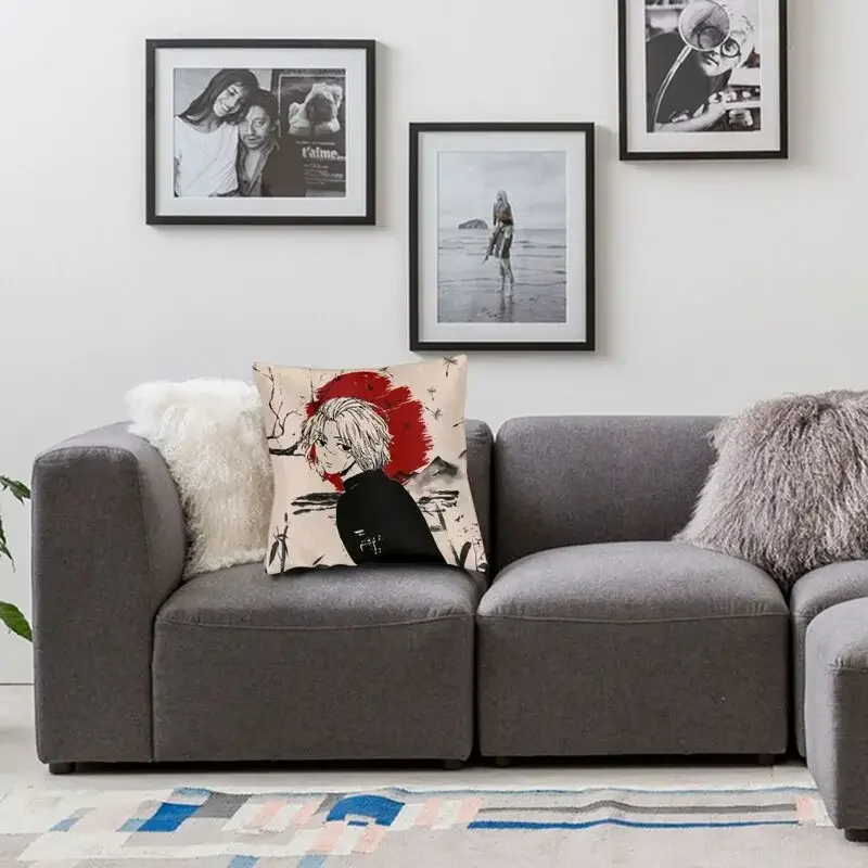 Anime Manga Tokyo Revengers fodera per cuscino Sano Manjiro federa per cuscino per divano moda federa decorativa per la casa