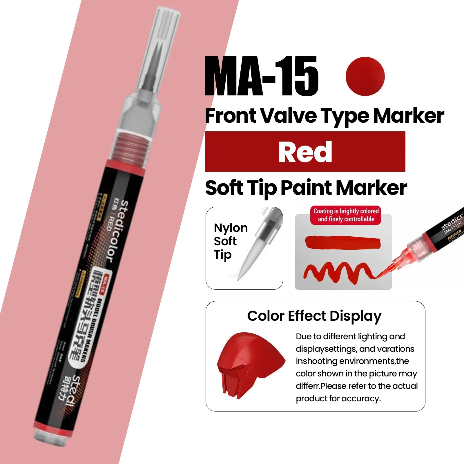 Stedi MA10 MA15 Acryl-Farbmarker mit Frontventil und Weicher Spitze, Wasserbasiert für Gunpla, Mecha-Figuren, DIY-Hobby, Malerei und Färbung – Detail 16