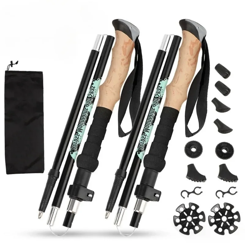 

Ultralight Foldable Trekking Poles 5 Section Walking Sticks EVA Handles & Quick-Lock Adjustment Portable for Hiking Camping