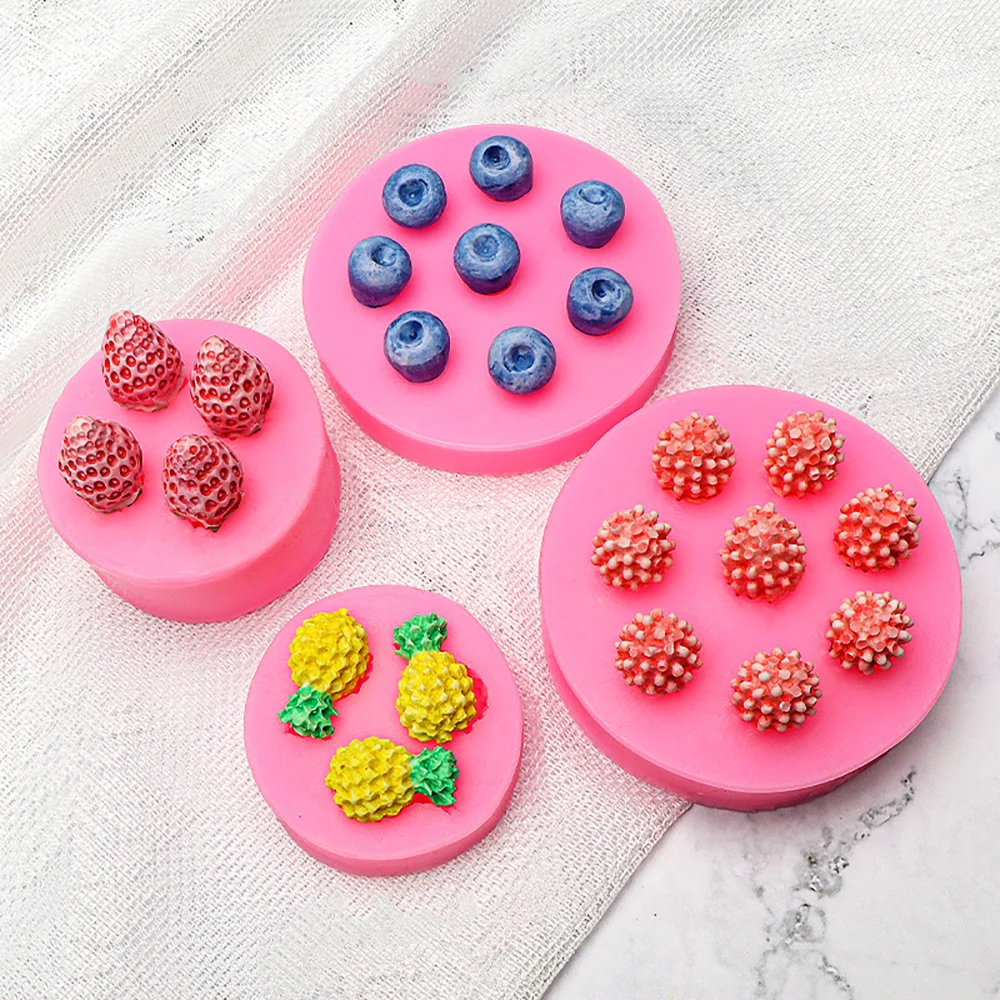 Silikonowy świat Silikonowa forma do ciasta Borówka Malina Ananas Truskawki Fondant Forma do dekoracji ciast Narzędzia Czekoladowa forma — zdjęcie 3