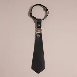 Mode Nieuwe Paar Pu Leer Zwart Metalen Split Joint Das Vrouwen Mannen Verstelbare Zwart Lederen Tie Fancy Dress Accessoires